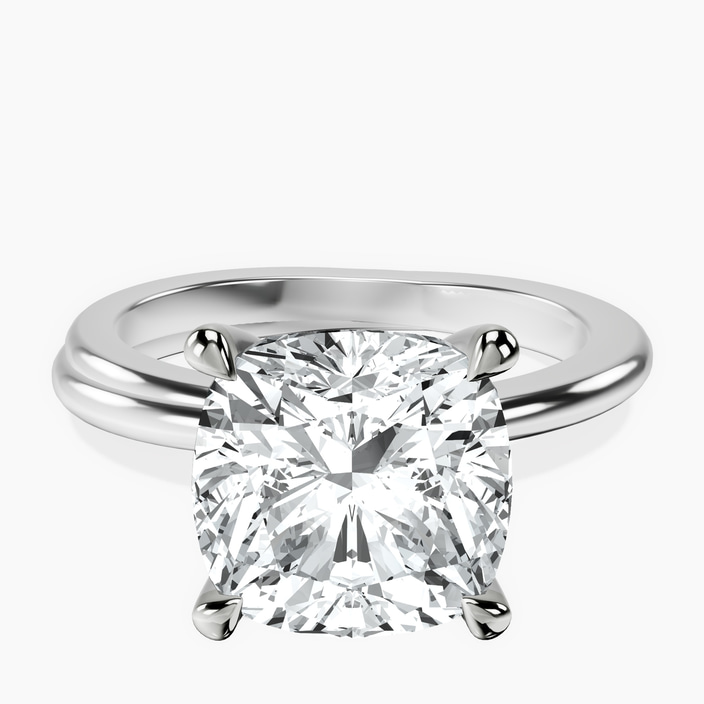 10kt White Gold Juniper Crossover Solitaire Lab Diamond Ring front image