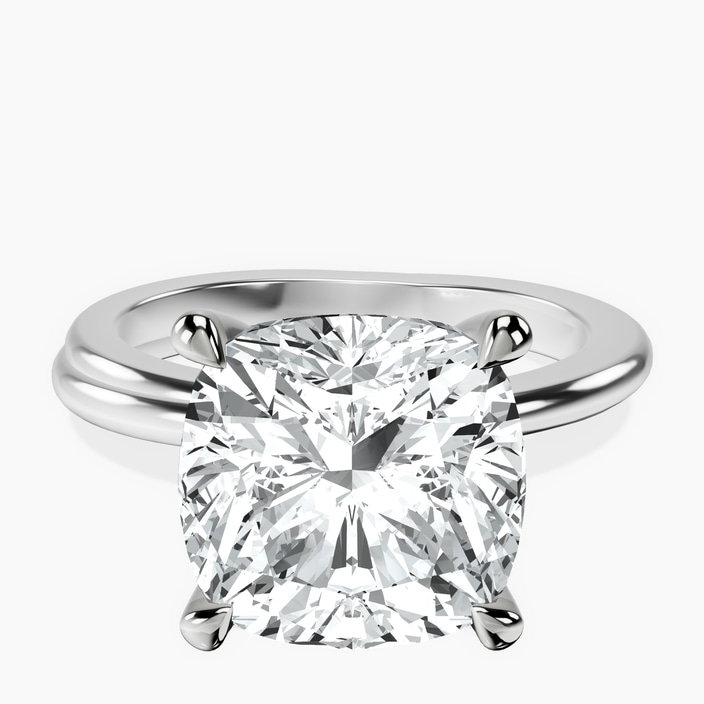 10kt White Gold Juniper Crossover Solitaire Lab Diamond Ring front image