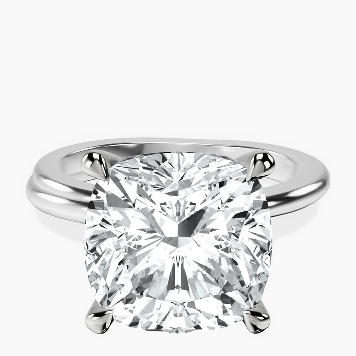 10kt White Gold Juniper Crossover Solitaire Lab Diamond Ring front image