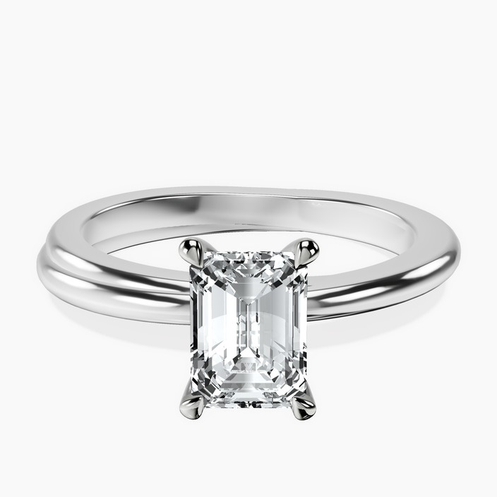 10kt White Gold Juniper Crossover Solitaire Lab Diamond Ring front image