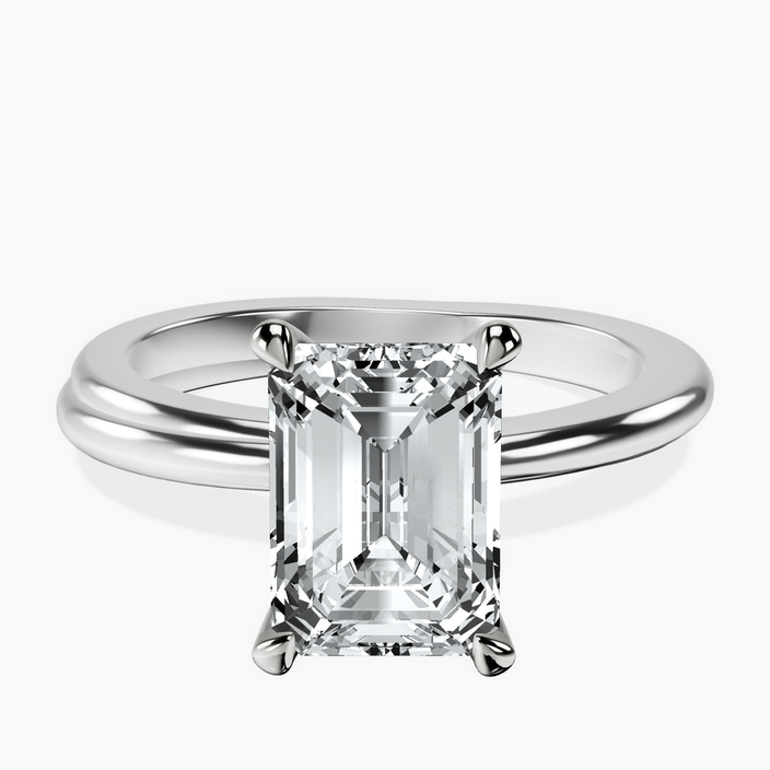 10kt White Gold Juniper Crossover Solitaire Lab Diamond Ring front image