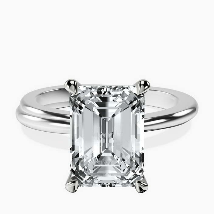 10kt White Gold Juniper Crossover Solitaire Lab Diamond Ring front image