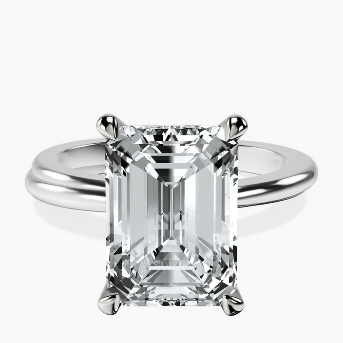 10kt White Gold Juniper Crossover Solitaire Lab Diamond Ring front image
