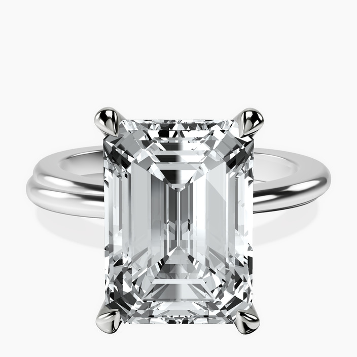 10kt White Gold Juniper Crossover Solitaire Lab Diamond Ring front image