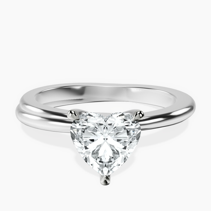 10kt White Gold Juniper Crossover Solitaire Lab Diamond Ring front image