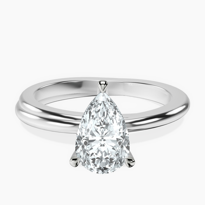 10kt White Gold Juniper Crossover Solitaire Lab Diamond Ring front image