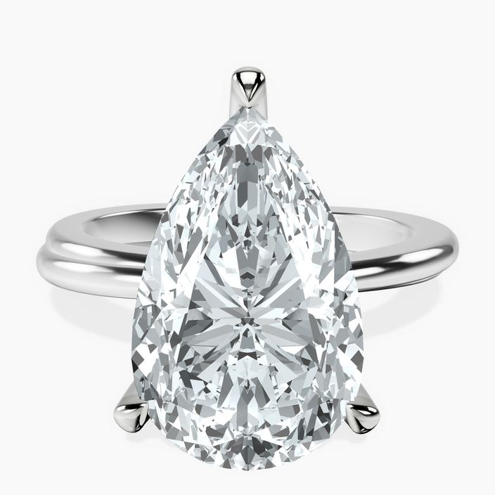 10kt White Gold Juniper Crossover Solitaire Lab Diamond Ring front image