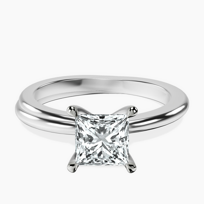 10kt White Gold Juniper Crossover Solitaire Lab Diamond Ring front image