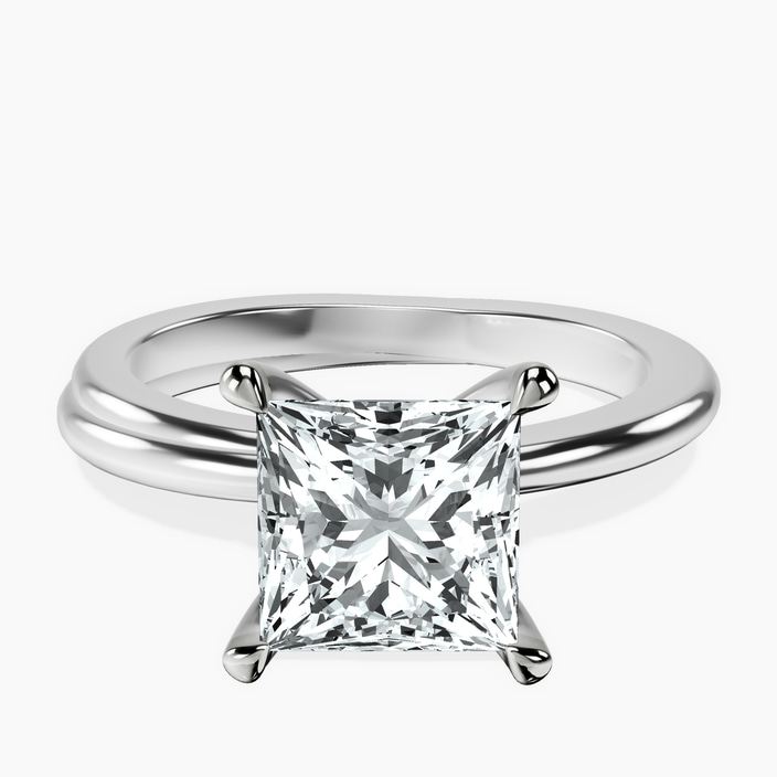 10kt White Gold Juniper Crossover Solitaire Lab Diamond Ring front image