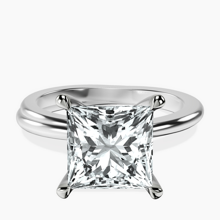 10kt White Gold Juniper Crossover Solitaire Lab Diamond Ring front image