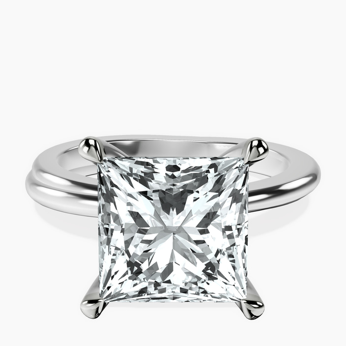 10kt White Gold Juniper Crossover Solitaire Lab Diamond Ring front image