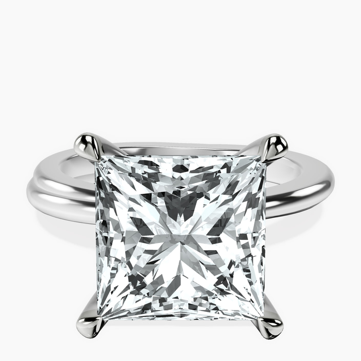 10kt White Gold Juniper Crossover Solitaire Lab Diamond Ring front image