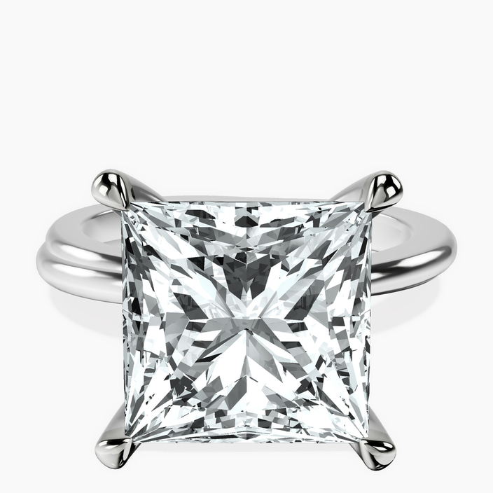 10kt White Gold Juniper Crossover Solitaire Lab Diamond Ring front image