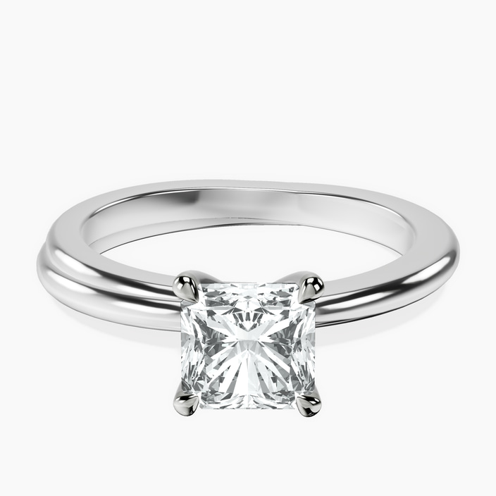 10kt White Gold Juniper Crossover Solitaire Lab Diamond Ring front image