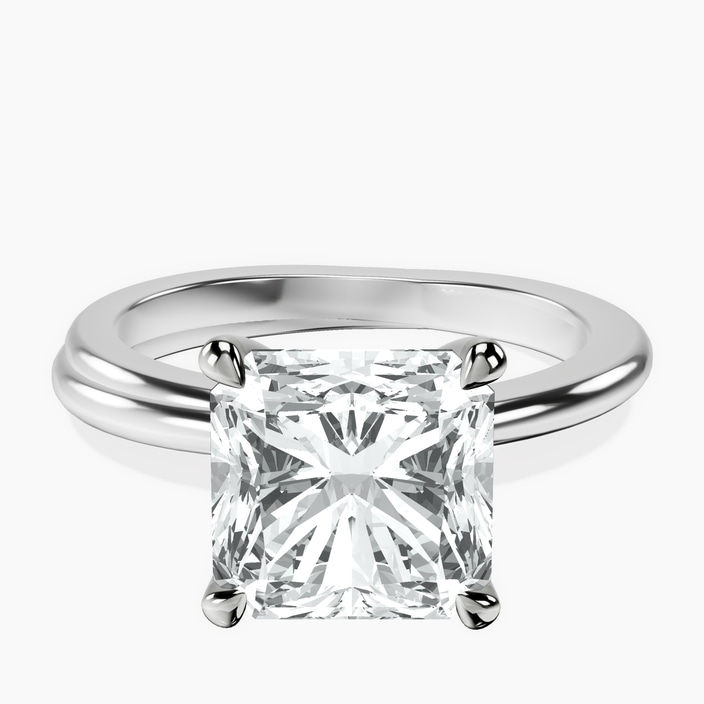 10kt White Gold Juniper Crossover Solitaire Lab Diamond Ring front image