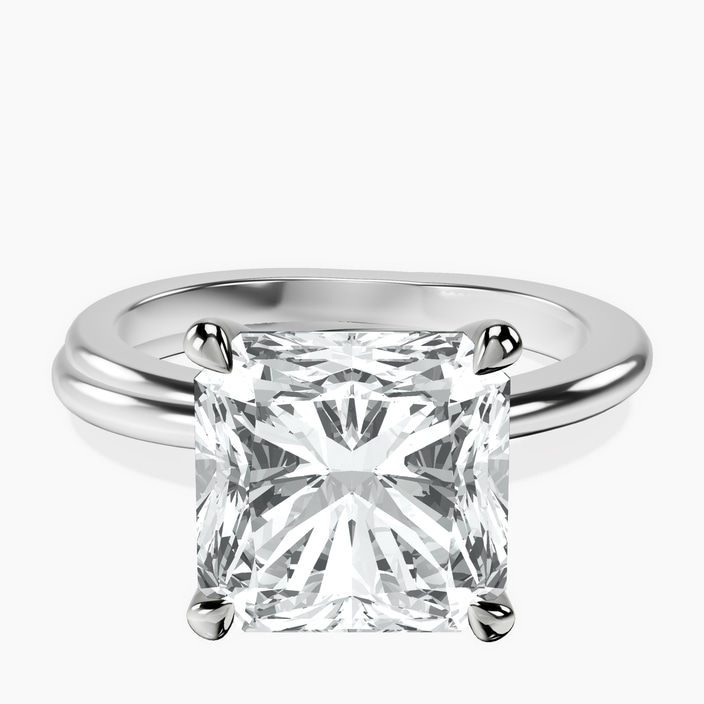 10kt White Gold Juniper Crossover Solitaire Lab Diamond Ring front image