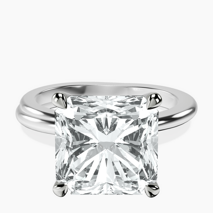10kt White Gold Juniper Crossover Solitaire Lab Diamond Ring front image