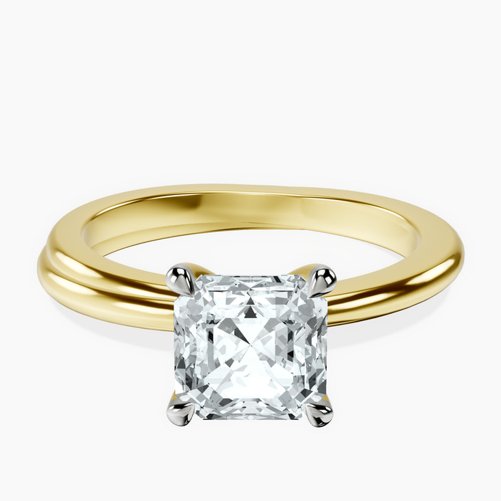 9ct Yellow Gold Juniper Crossover Solitaire Lab Diamond Ring front image