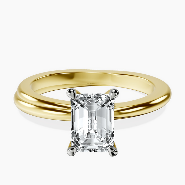 10kt Yellow Gold Juniper Crossover Solitaire Lab Diamond Ring front image