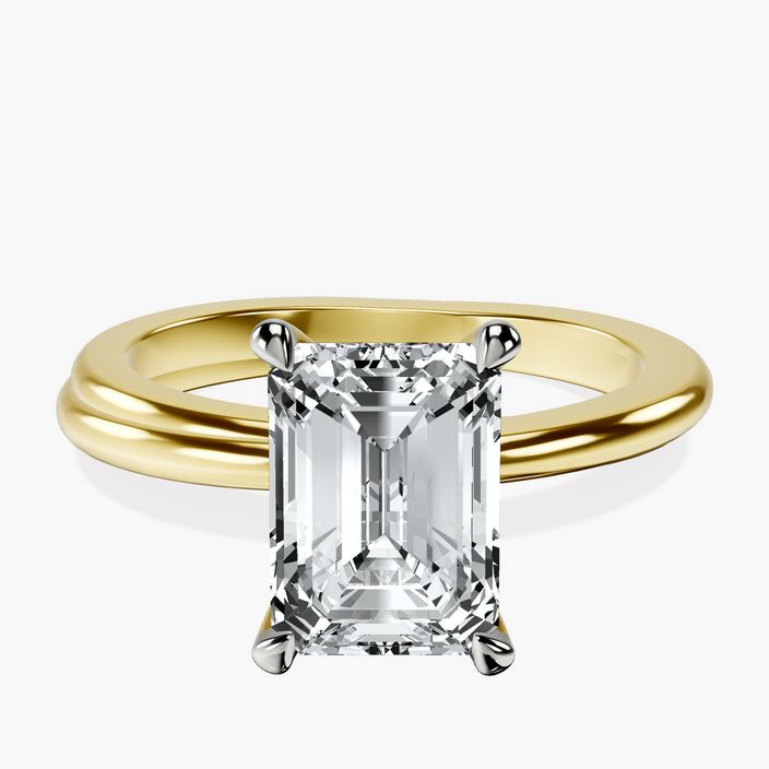 10kt Yellow Gold Juniper Crossover Solitaire Lab Diamond Ring front image