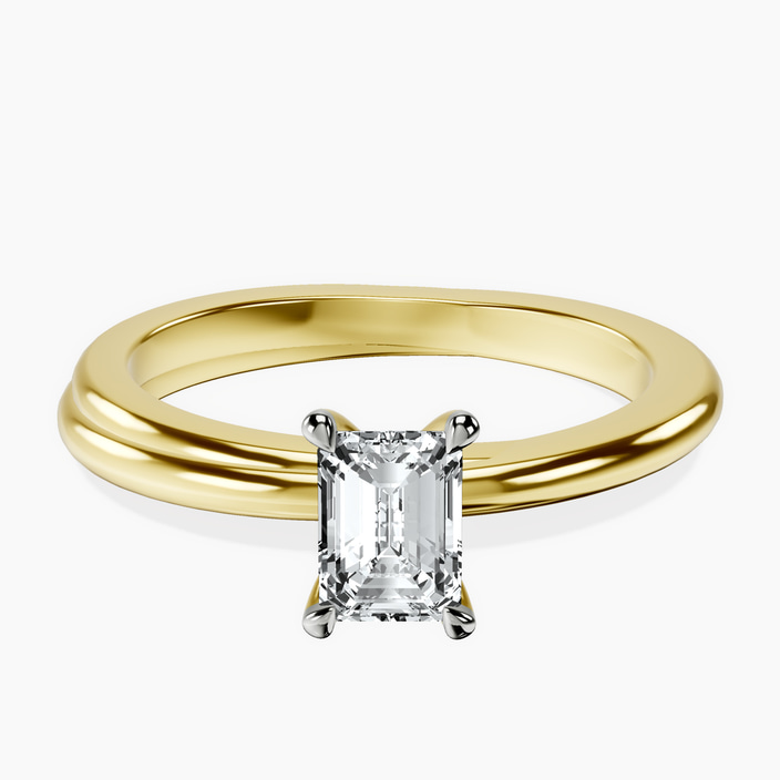 10kt Yellow Gold Juniper Crossover Solitaire Lab Diamond Ring front image