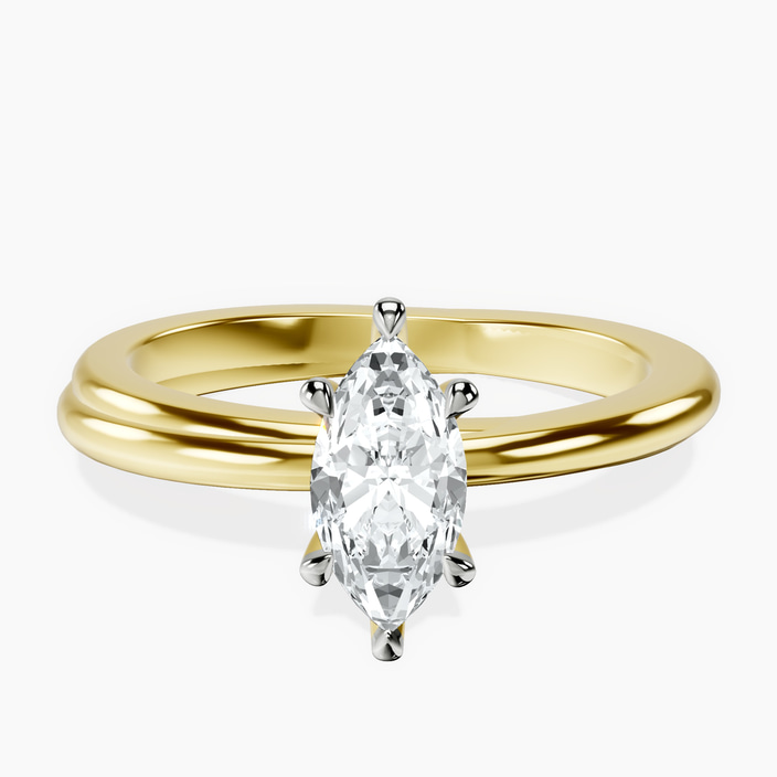 10kt Yellow Gold Juniper Crossover Solitaire Lab Diamond Ring front image