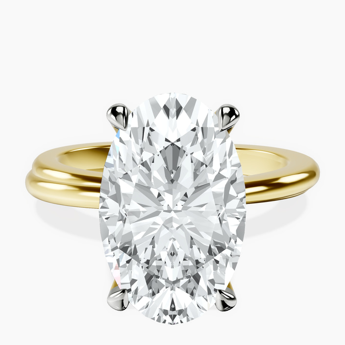 18kt Yellow Gold Juniper Crossover Solitaire Lab Diamond Ring front image