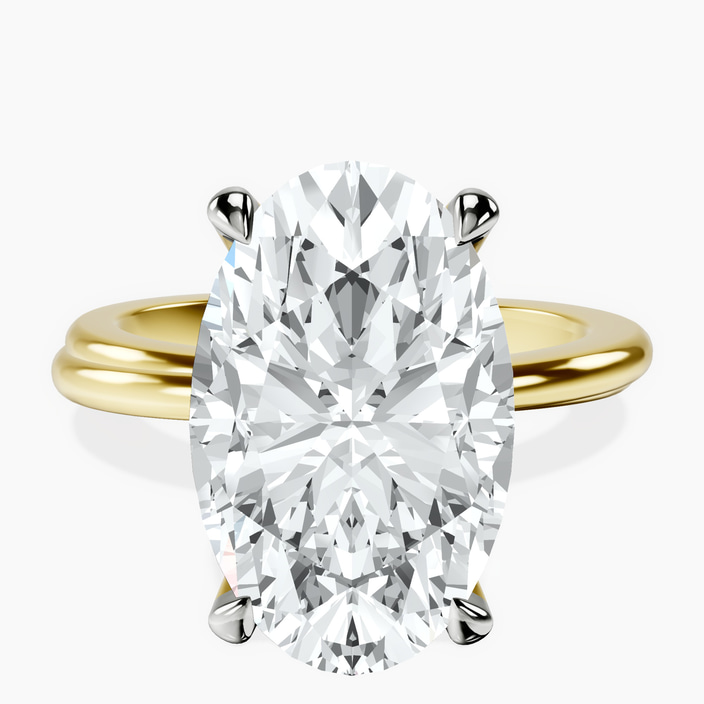 18kt Yellow Gold Juniper Crossover Solitaire Lab Diamond Ring front image
