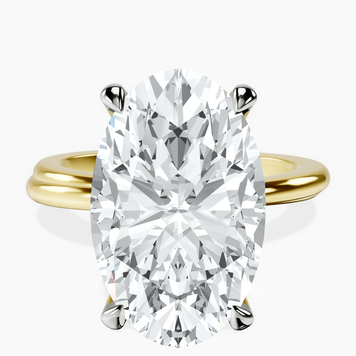 18kt Yellow Gold Juniper Crossover Solitaire Lab Diamond Ring front image