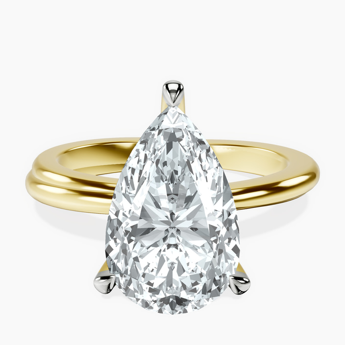14kt Yellow Gold Juniper Crossover Solitaire Lab Diamond Ring front image