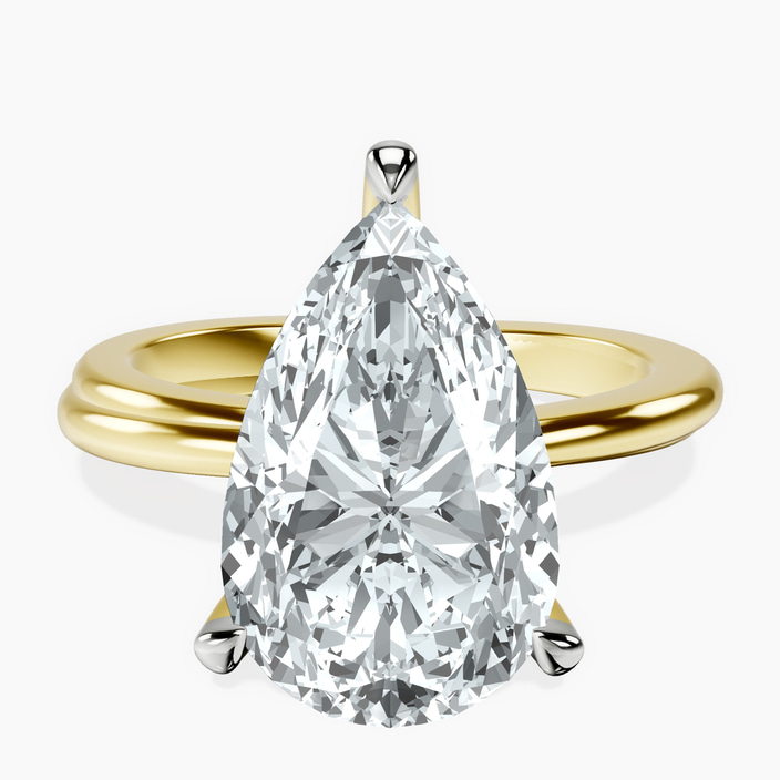 14kt Yellow Gold Juniper Crossover Solitaire Lab Diamond Ring front image