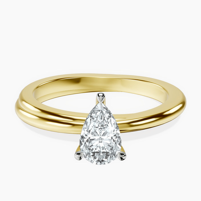 10kt Yellow Gold Juniper Crossover Solitaire Lab Diamond Ring front image