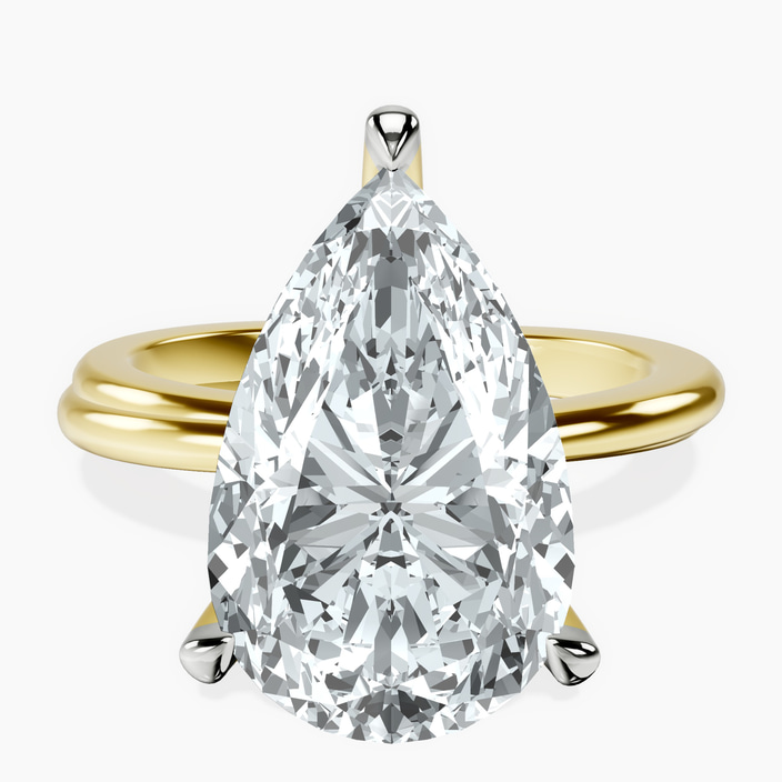 14kt Yellow Gold Juniper Crossover Solitaire Lab Diamond Ring front image