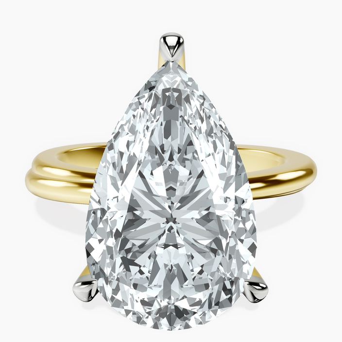 10kt Yellow Gold Juniper Crossover Solitaire Lab Diamond Ring front image