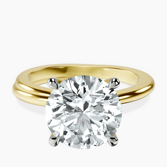 14kt Yellow Gold Juniper Crossover Solitaire Lab Diamond Ring front image
