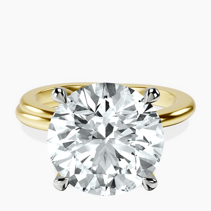 18kt Yellow Gold Juniper Crossover Solitaire Lab Diamond Ring front image