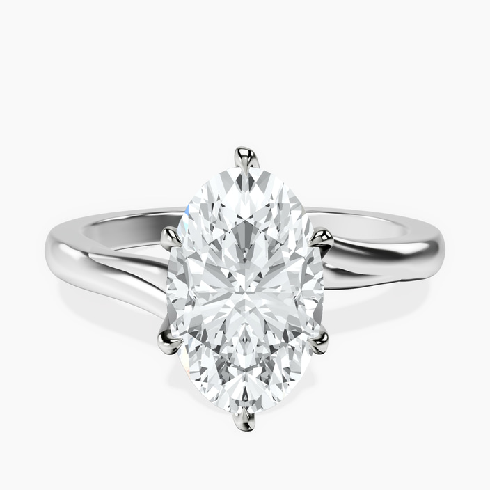 10kt White Gold Seraphina Twist Prongs Solitaire 2mm Lab Diamond Ring front image