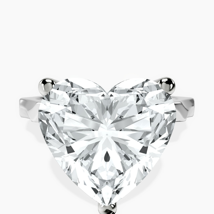 10kt White Gold Magnolia Texture Solitaire Lab Diamond Ring front image