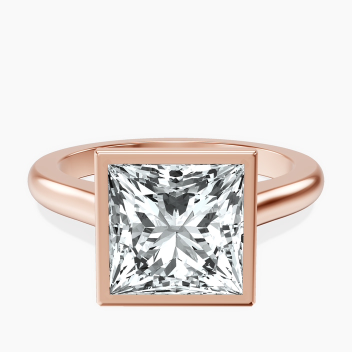 18kt Rose Gold Calliope Bezel Floating Solitaire Lab Diamond Ring front image