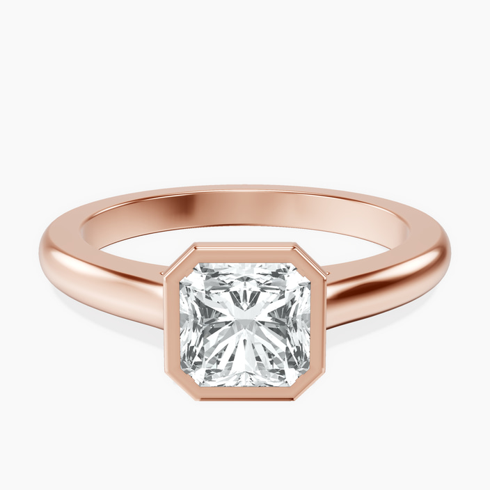 14kt Rose Gold Calliope Bezel Floating Solitaire Lab Diamond Ring front image