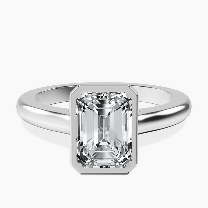 9ct White Gold Calliope Bezel Floating Solitaire Lab Diamond Ring front image