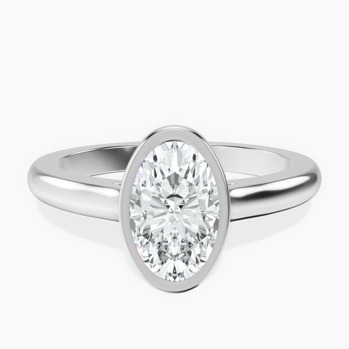 Platinum Calliope Bezel Floating Solitaire Lab Diamond Ring front image