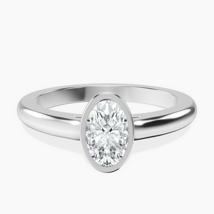 10kt White Gold Calliope Bezel Floating Solitaire Lab Diamond Ring front image