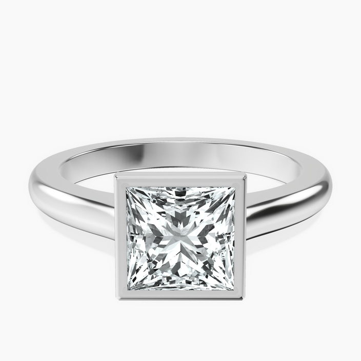9ct White Gold Calliope Bezel Floating Solitaire Lab Diamond Ring front image
