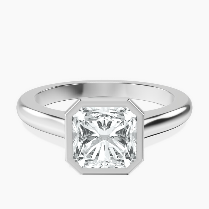 9ct White Gold Calliope Bezel Floating Solitaire Lab Diamond Ring front image