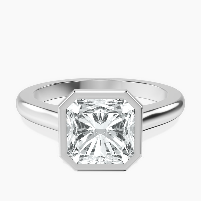 10kt White Gold Calliope Bezel Floating Solitaire Lab Diamond Ring front image