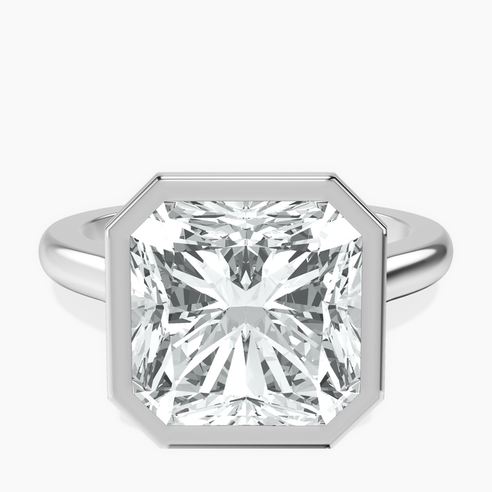 Platinum Calliope Bezel Floating Solitaire Lab Diamond Ring front image