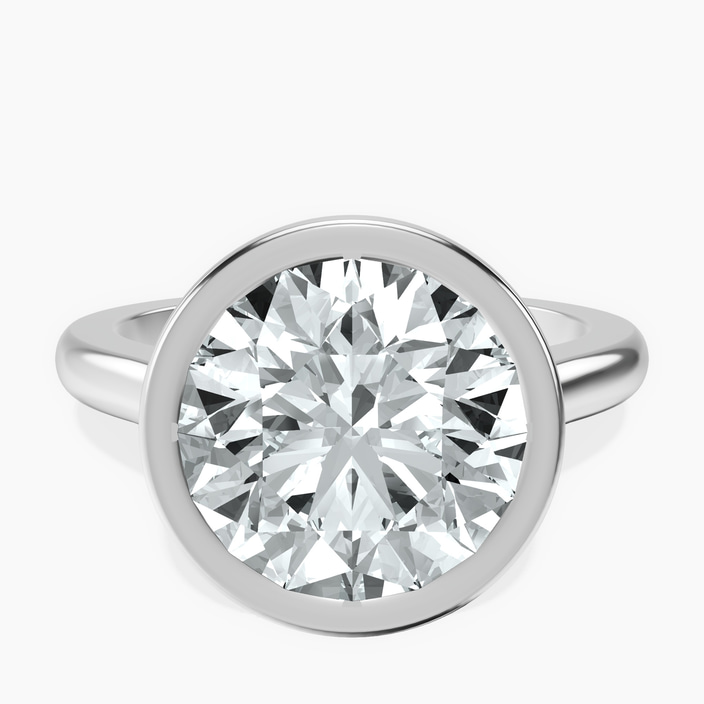 10kt White Gold Calliope Bezel Floating Solitaire Lab Diamond Ring front image