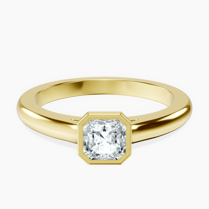 14kt Yellow Gold Calliope Bezel Floating Solitaire Lab Diamond Ring front image
