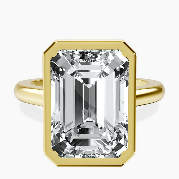10kt Yellow Gold Calliope Bezel Floating Solitaire Lab Diamond Ring front image